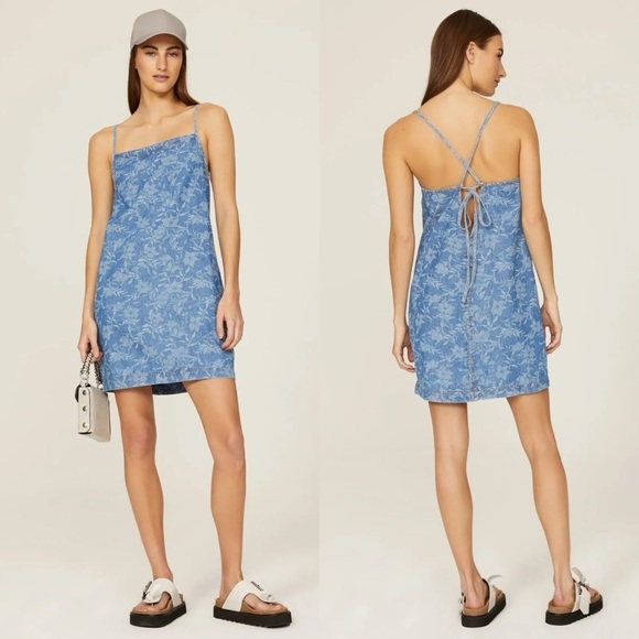 RAG & BONE NWT Denim Tie Dress M - Picture 1 of 5